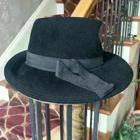Vintage TNLee Neumann Endler 100% Wool Black Hat Union made USA. Good condition - Picture 10 of 13